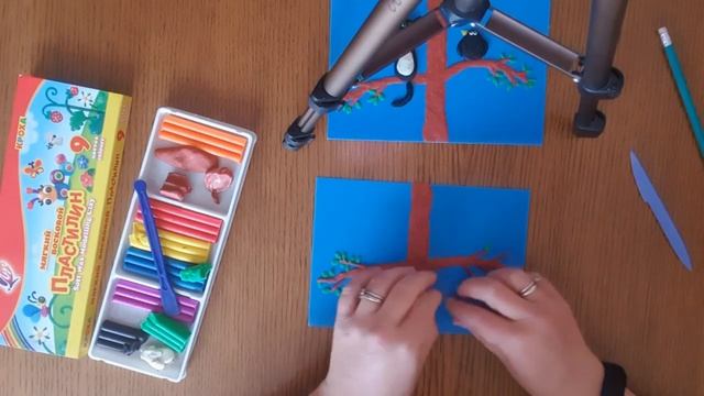 Пластилиновая картина "Котёнок и ворона" смотреть онлайн