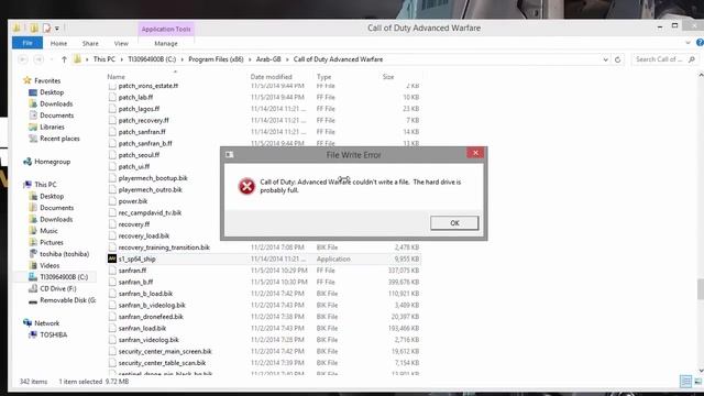 [FIX] call of duty advanced warfare couldn't write a file the hard drive is probably full смотреть онлайн