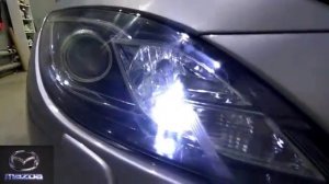 Замена штатных линз на Би линзы последнего поколения под лампы D2S 4300 кельвин на Mazda 6