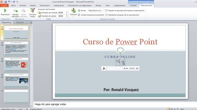 Como Insertar Musica en Power Point  Curso de PowerPoint 201020132016