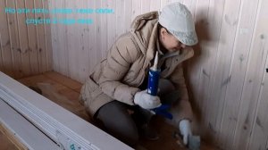 Укладка фанеры под линолеум. Затирка швов герметиком.  Продолжение. 3й приезд. Дом.