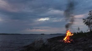 КОСТЕР У ВОДЫ #1 | ? Звуки горящего костра и шум воды