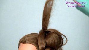 Вечерняя прическа на средние волосы.  Party hairstyle for medium hair