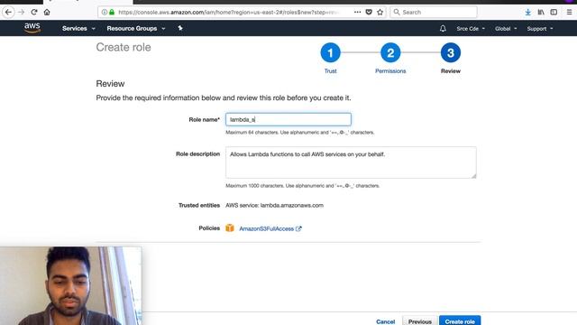 AWS: Creating IAM role for Lambda