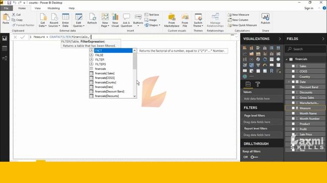 COUNTX DAX Function - COUNTX DAX Function In Power BI Desktop|COUNTX DAX Tutorials |COUNTX Function