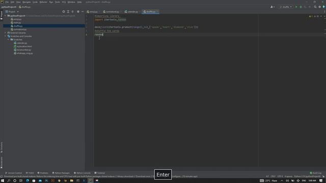 Online Python Program to Shuffle Deck of Cards?