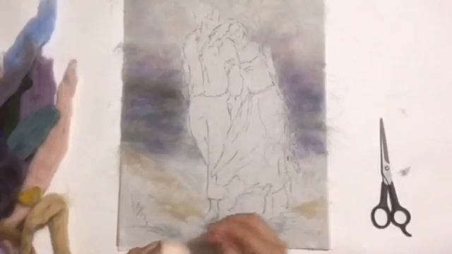 Рисуем шерстью людей. Влюбленные. Фрагмент видеоурока «С любимыми не расставайтесь!» смотреть онлайн