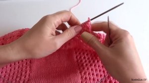 Летний топ "Азалия" спицами. Майка из полухлопка. Подробный мастер-класс