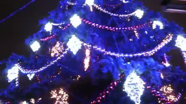 Центр ночного Симферополя накануне Рождества. Новый год. Крым. (2019-01-06)