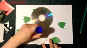 Как сделать своими руками Лягушонка из диска и бумаги "поделки своими руками" DeTKi - SaMoLePki TV