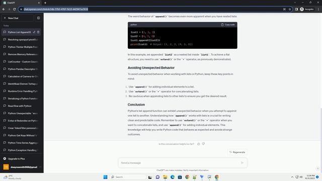 Python weird behavior of list append function