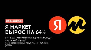 Оборот на сервисах e-commerce Яндекса вырос на 64% в 2023 году