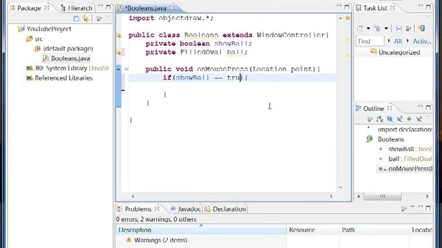 Booleans with objectdraw - Java смотреть онлайн