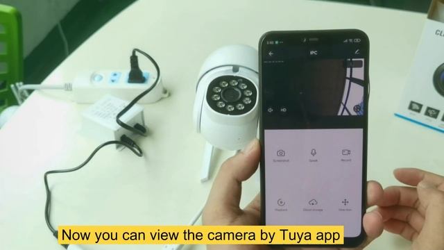 How to connect Tuya smart outdoor wifi ip camera with phone and wifi router