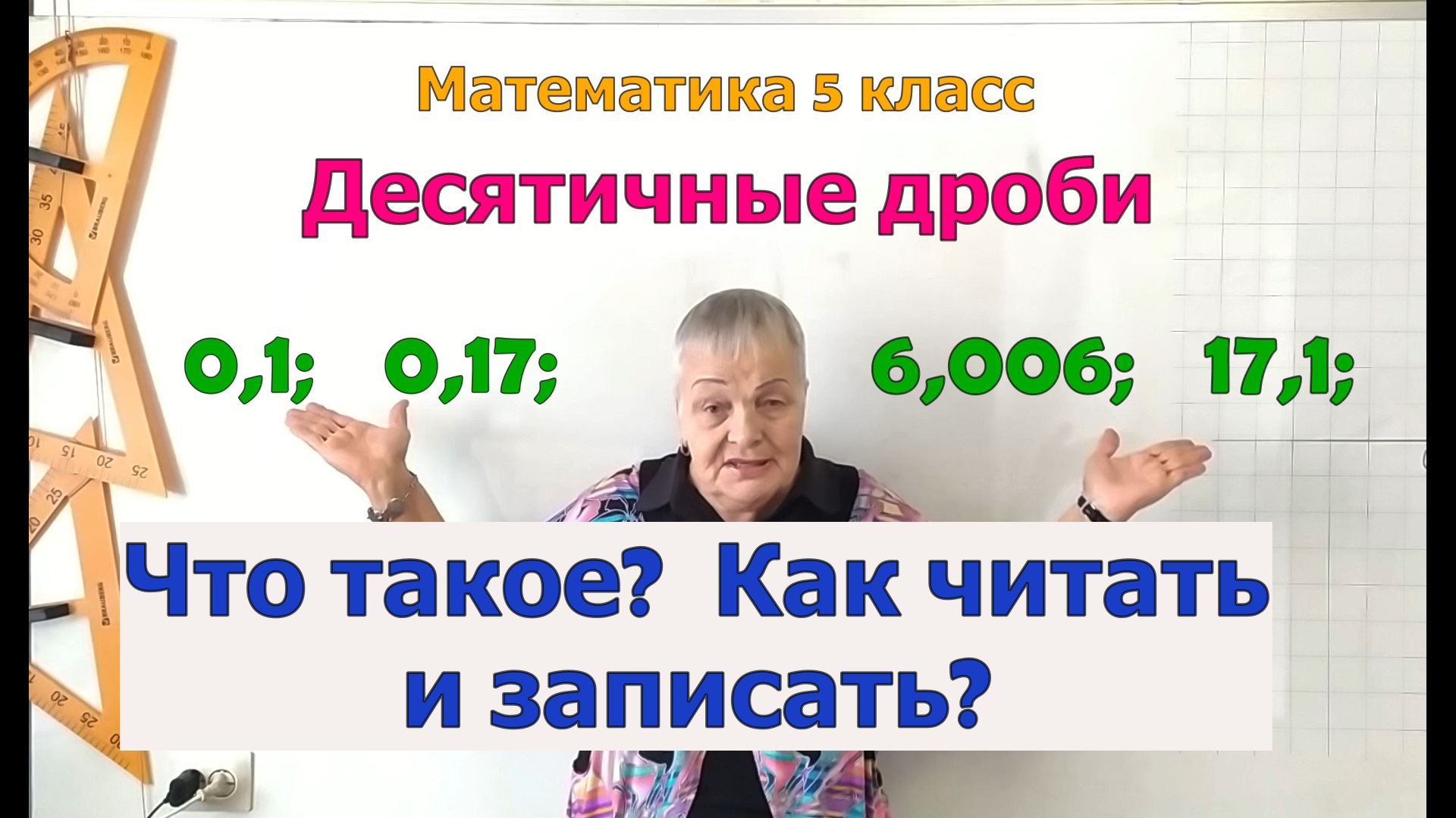 Десятичные дроби. Определение. Компоненты. Чтение и запись. Математика 5 класс