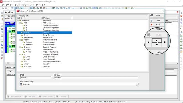 How to create new EPS in Primavera P6 19.2 in English[Enterprise Project Structure] смотреть онлайн