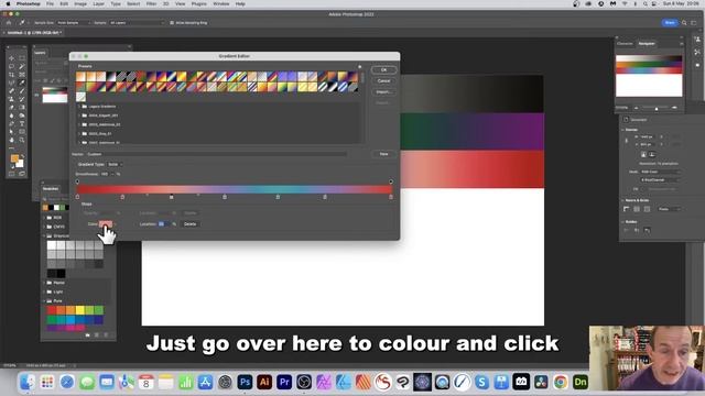 Change Gradient Colors In Photoshop Tutorial How To Basics | CC 2023 2022 2021 2020 etc смотреть онлайн