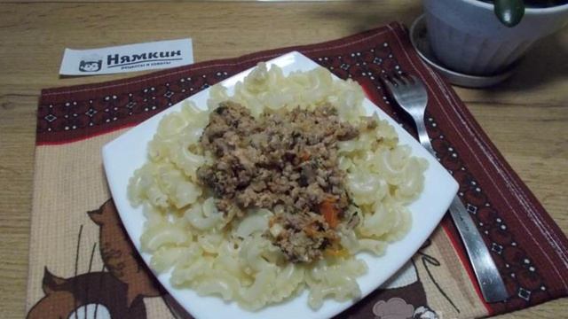 Макароны по-флотски с фаршем и овощами