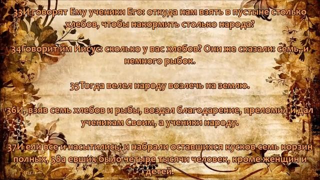 Евангелие от Матфея в Синодальном переводе с текстовым сопровождением