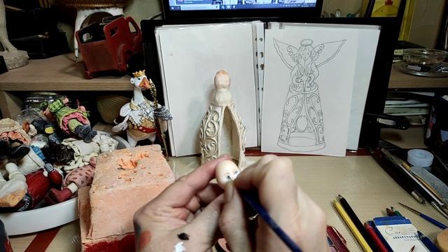 ? АНГЕЛ. (украшение макушки ёлки ). Урок номер 11. Роспись лица. смотреть онлайн