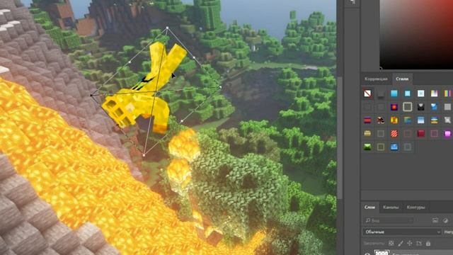 МАЙНКРАФТ на вашем рабочем столе в Фотошоп смотреть онлайн