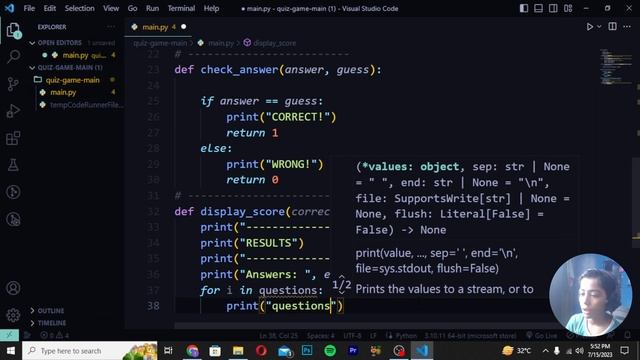 #1 Create a QUIZ GAME with Python