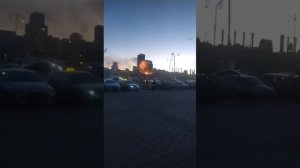 Момент прилёта БПЛА-камикадзе "Герань-2" в Киеве