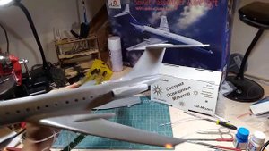KI-Model Подсвечиваем Ту-134 в 72 масштабе. видео 1