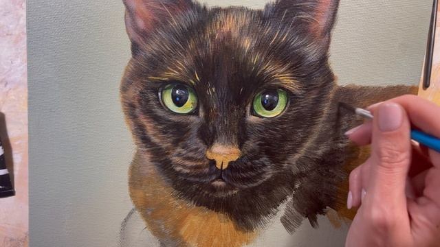 ТРЕХЦВЕТНАЯ КОШКА АКРИЛОМ смотреть онлайн