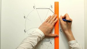 4K Как построить восьмиугольник по заданной стороне, octagon constructing with using a compass