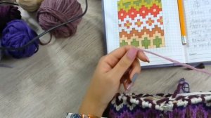 Как Вязать Жаккард по Кругу Без Ступенек для Шапки (ч. 2)