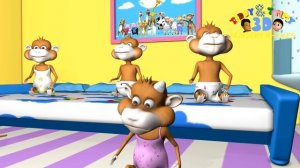 Five Little Monkeys Jumping On The Bed - Nursery Rhymes Songs & Poems For Kids