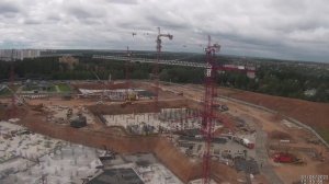 TimeLapse. Башенные краны POTAIN. Наростка  крана.Монтаж крана