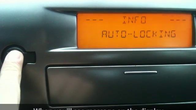 How to enable auto-locking central lock in Citroen C4 (anti hijack safety activation) смотреть онлайн