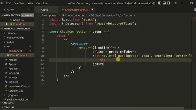 Check internet connection in React js | React js tutorial for beginner