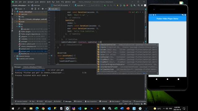 24- Flutter chewie Video Player (Fullscreen - Subtitles)