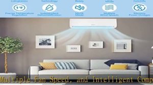 ROVSUN 9,000 BTU Wifi Enabled Mini Split AC/Heating System with Inverter, 19 SEER 115V Energy Savin