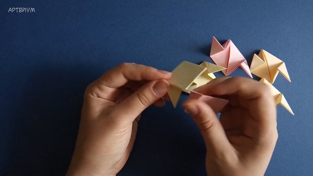 Мини кусудама оригами • Как сделать простую оригами кусудаму из бумаги • Origami Kusudama [Без Клея