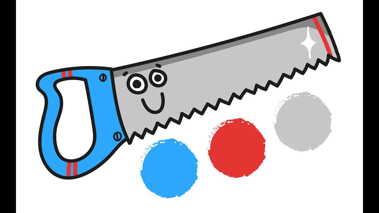 Как нарисовать ПИЛУ / ПИЛА рисунок инструмент / Краски раскраски / Уроки рисования детям смотреть онлайн