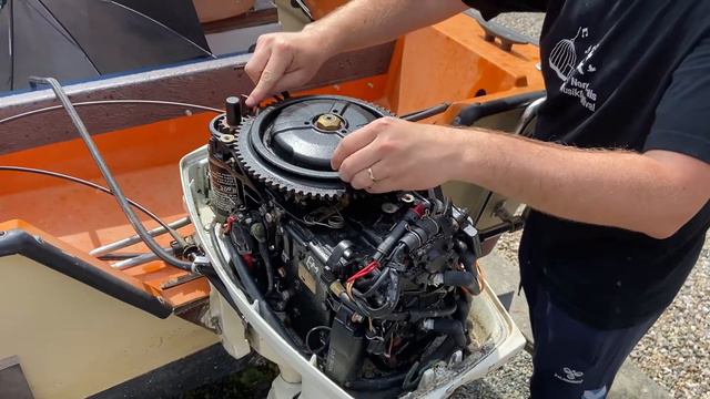 Emergency rope start johnson 30 HP if no battery. (Remember ignition key on￼)￼ смотреть онлайн