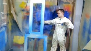 Окраска металлоконструкции электростатическим методом, ProXP 85 KV & Merkur ES 30:1, ООО "ДАКА"