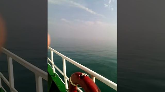 Bangladeshi fishing vessel at Bay of Bengal Watching morning sun