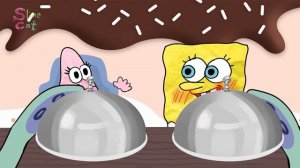 [ANIMATOIN] REAL FOOD VS CHOCOLATE FOOD CHALLENGE?  | SPONGEBOB MUKBANG | MUKBANG ANIMATION