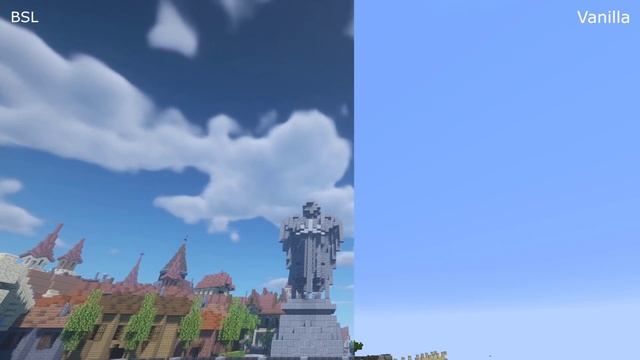 Vanilla Minecraft vs BSL Shaders смотреть онлайн