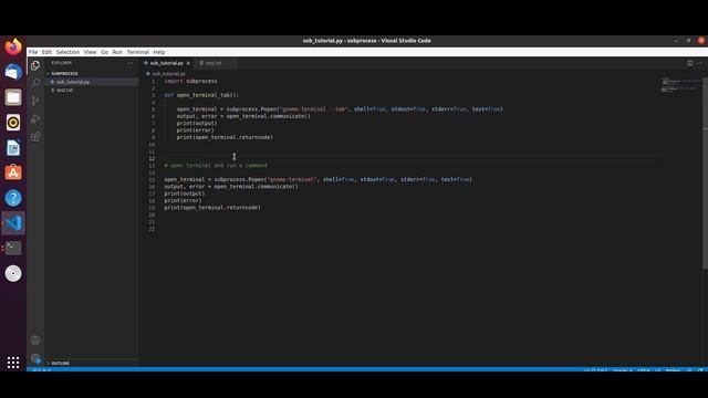 Open Multiple Terminals in Ubuntu 20.04 using Python module (subprocess).
