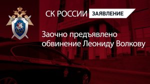 Заочно предъявлено обвинение Леониду Волкову