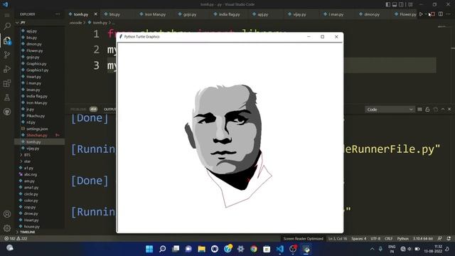 Drawing Tom Holland Using Python