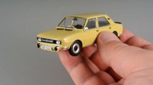 Škoda 120L 1982 Béžová Šampaň || Abrex || Чехословацкое Мотор-Ревю в масштабе 1:43