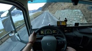 POV Truck DRIVING VOLVO FH 460 - Lake Resia. Sunken bell tower. Italy??