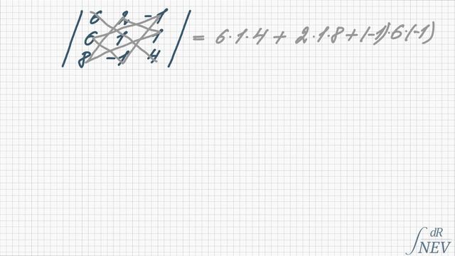 Как найти определитель матрицы размера 3 x 3? смотреть онлайн